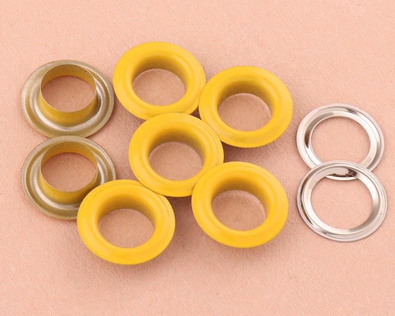 12mm Yellow Eyelets Grommets With Washers Metal Grommets Etsy