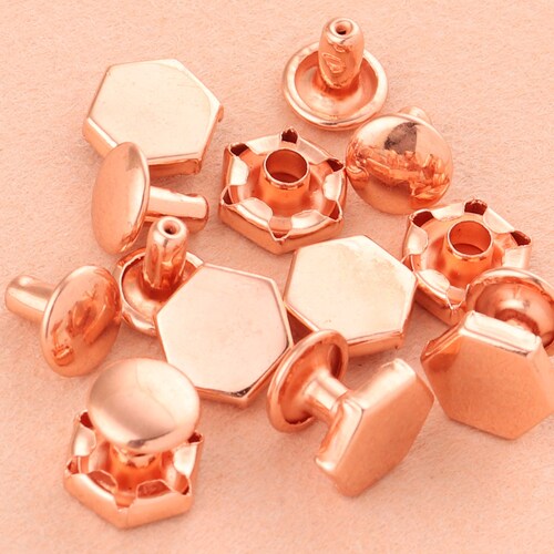 9mm Antique Copper Double Cap Rivetsmetal Button Round Rapid Etsy