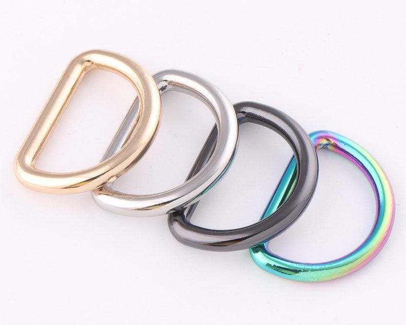 25mm Rainbow D Rings slide adjustable buckles Loop,Metal D ring Belt strap Buckles,bag purse clasp Handbag Hardware leather Finding Webbing