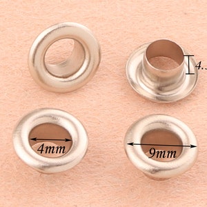 4mm silver eyelets grommets with washers Metal Grommets rivets metal eyelets for canvas clothes leather craft shoes Purse Accessories 100Set zdjęcie 3