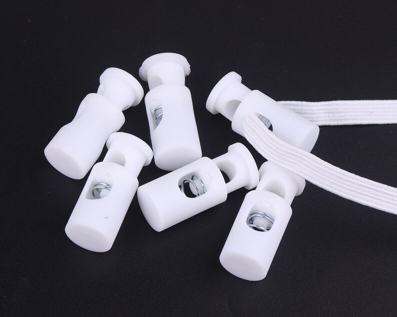 White Cord Lock Adjuster Elastic Adjuster Cord Stop Toggles Etsy