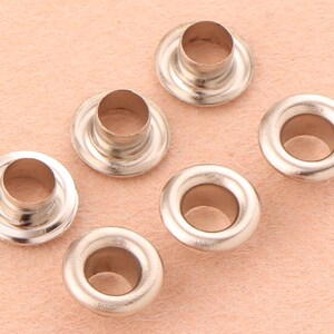 4mm silver eyelets grommets with washers Metal Grommets rivets metal eyelets for canvas clothes leather craft shoes Purse Accessories 100Set zdjęcie 2