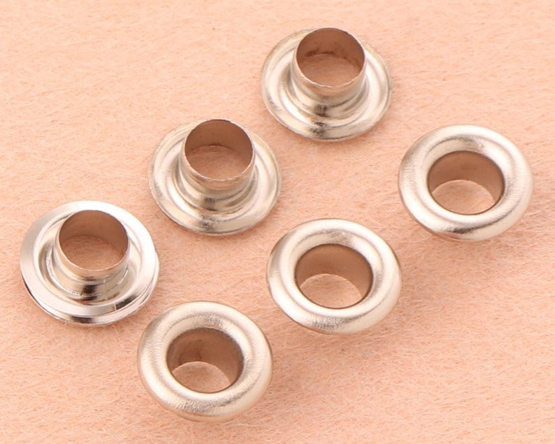 4mm silver eyelets grommets with washers Metal Grommets rivets metal eyelets for canvas clothes leather craft shoes Purse Accessories 100Set zdjęcie 2