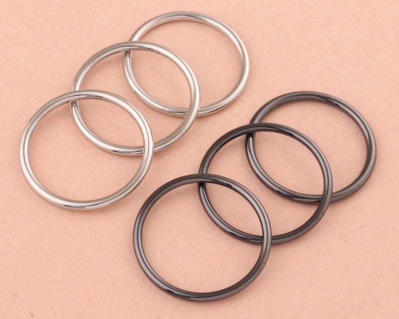38mm Metal O Rings Welded Metal Loops Gunmetal Round Formed Etsy