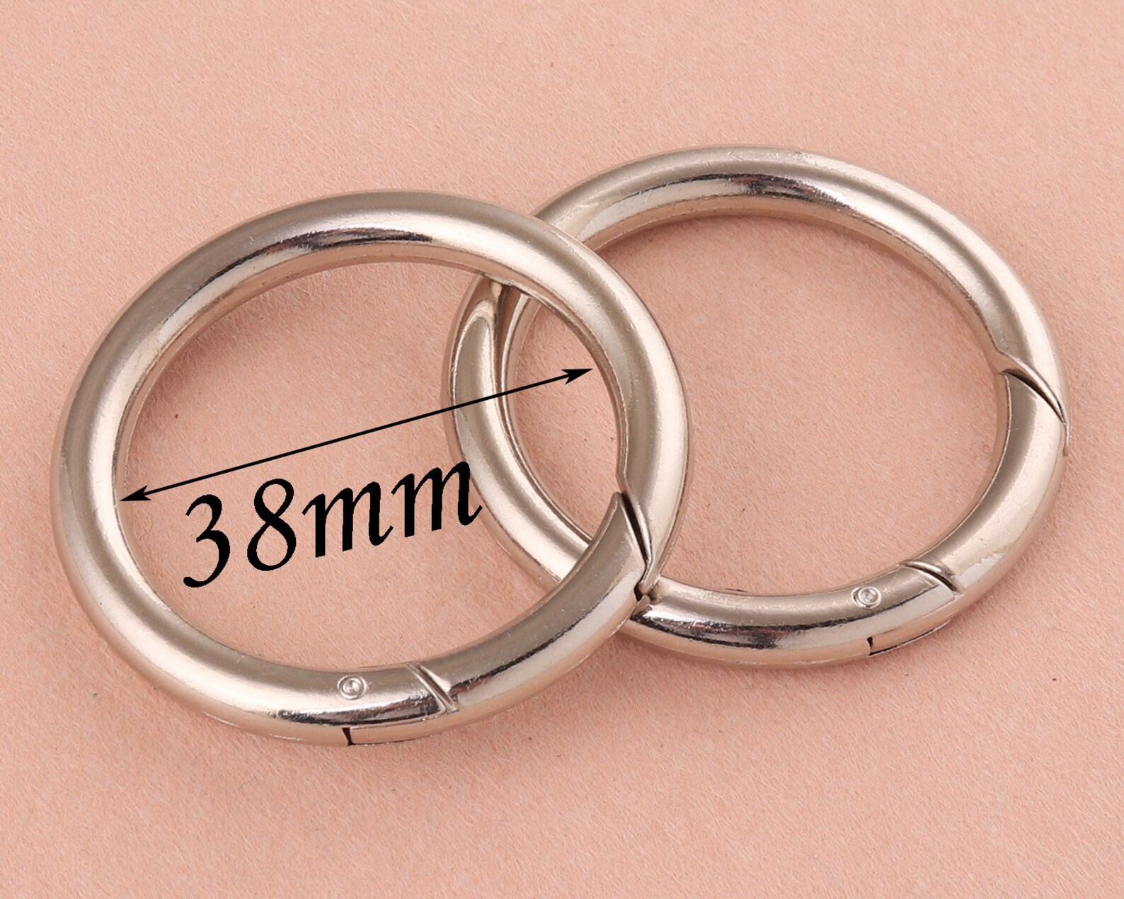 38mm Round Ring Gate Silver Spring Snap Hook Gate O Ringmetal Etsy