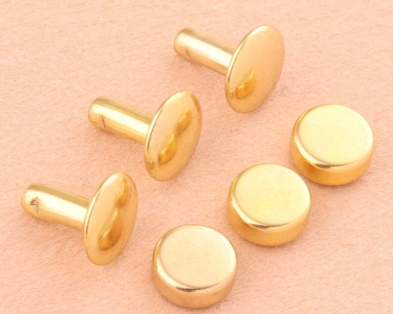 8 mm gold Double Cap Rivets,Metal Button Round Rapid Rivet,antique rivet studs for purse bags Handbags Shoes Belts leather craft