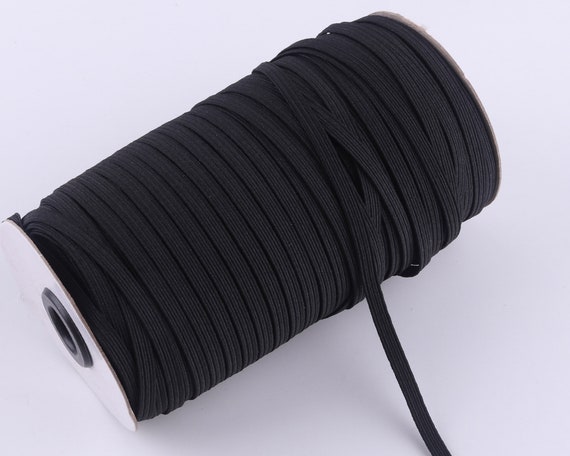 5mm Black Flat Elastic Cord for Face Mask Stretch Cord Elastic