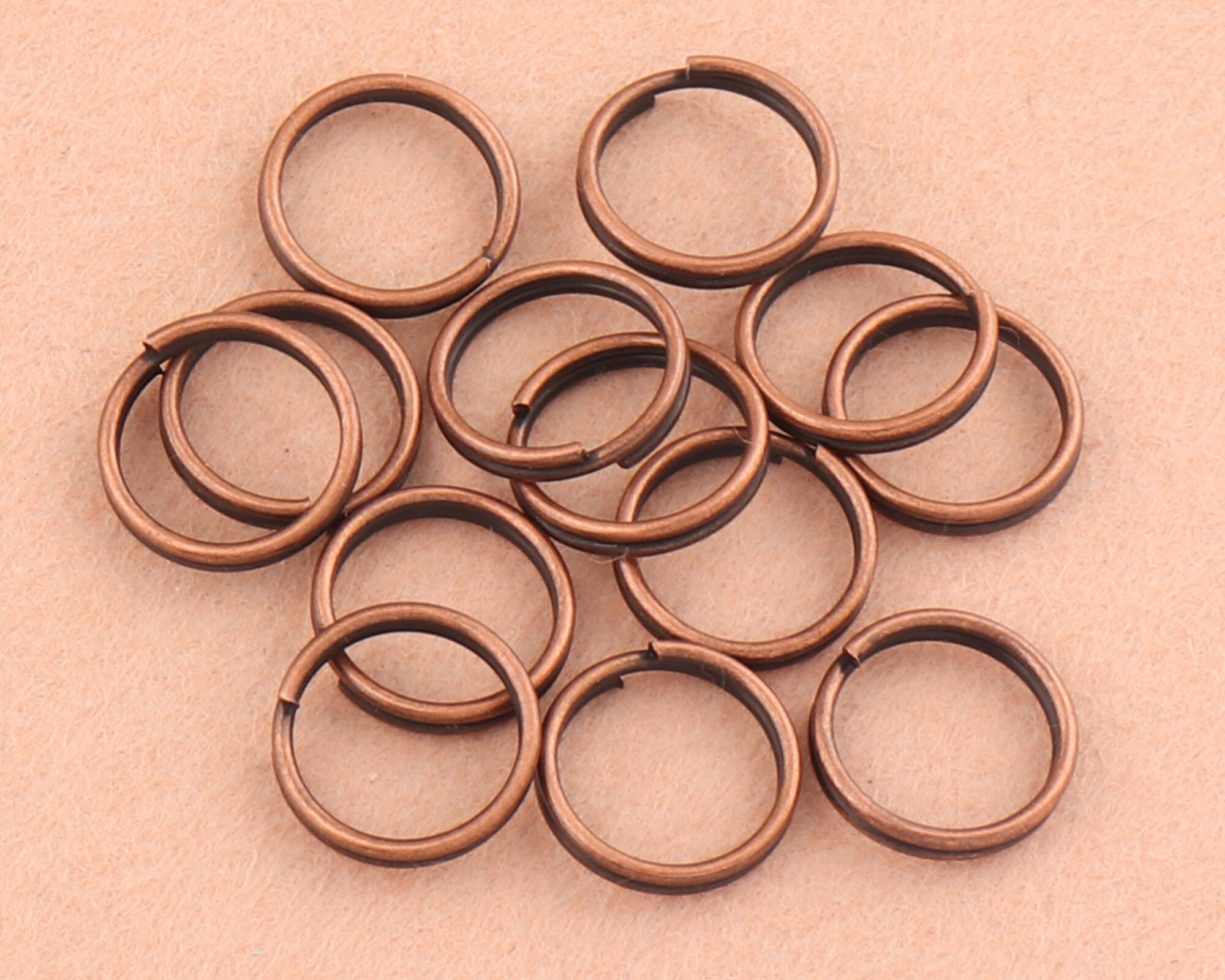 10mm copper round split Key Rings small Key Chain clasp Etsy