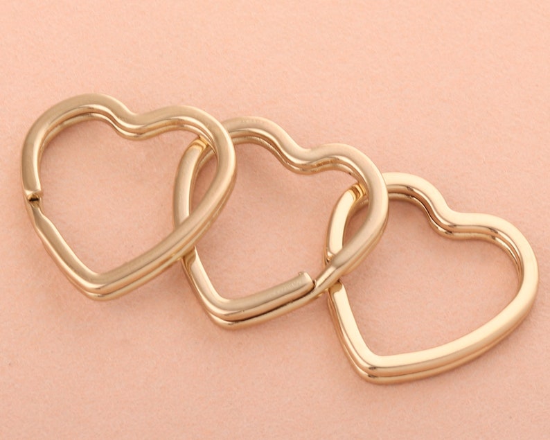 Gold Heart Split Key Rings Key Chain Supplieswholesale Metal Etsy