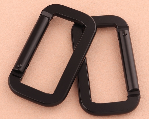 Black Carabiner Square Buckle,4834mm Climbing Keychain Clip,key Ring  Clasp,spring Snap Key Chain Clip Hook Screw Gate Buckle,for Outdoor 