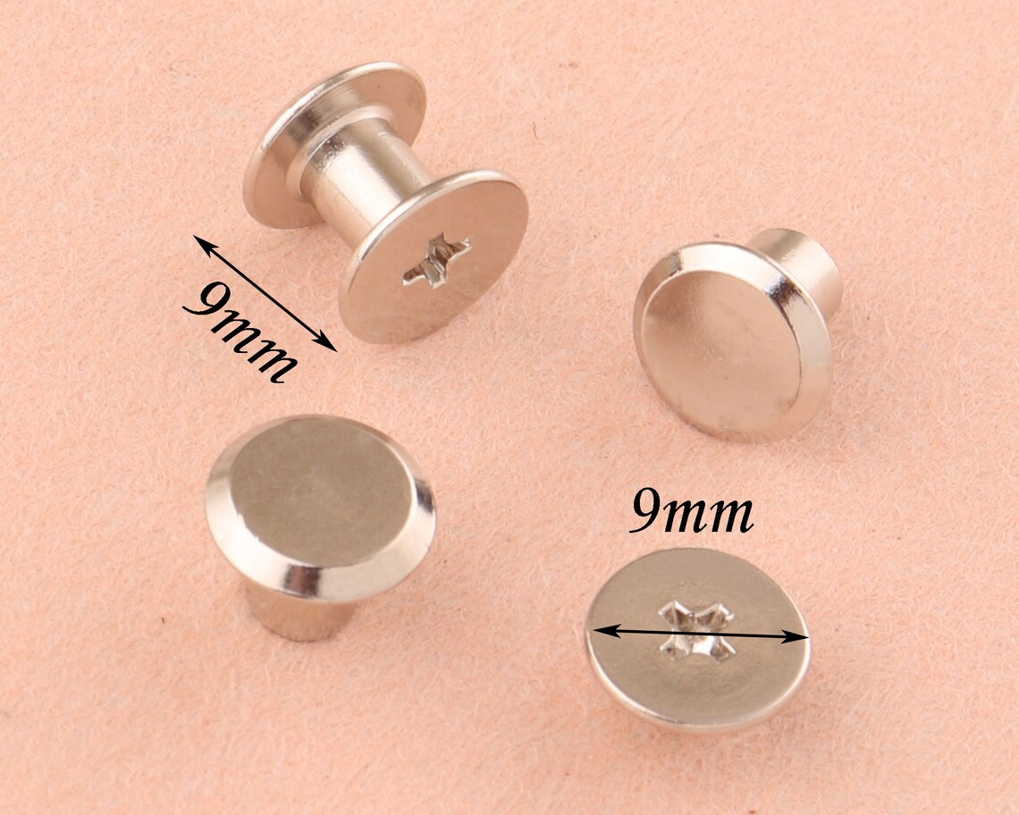 99mm Silver Screw Rivets Metal Button Screw Back Studs Screw Etsy