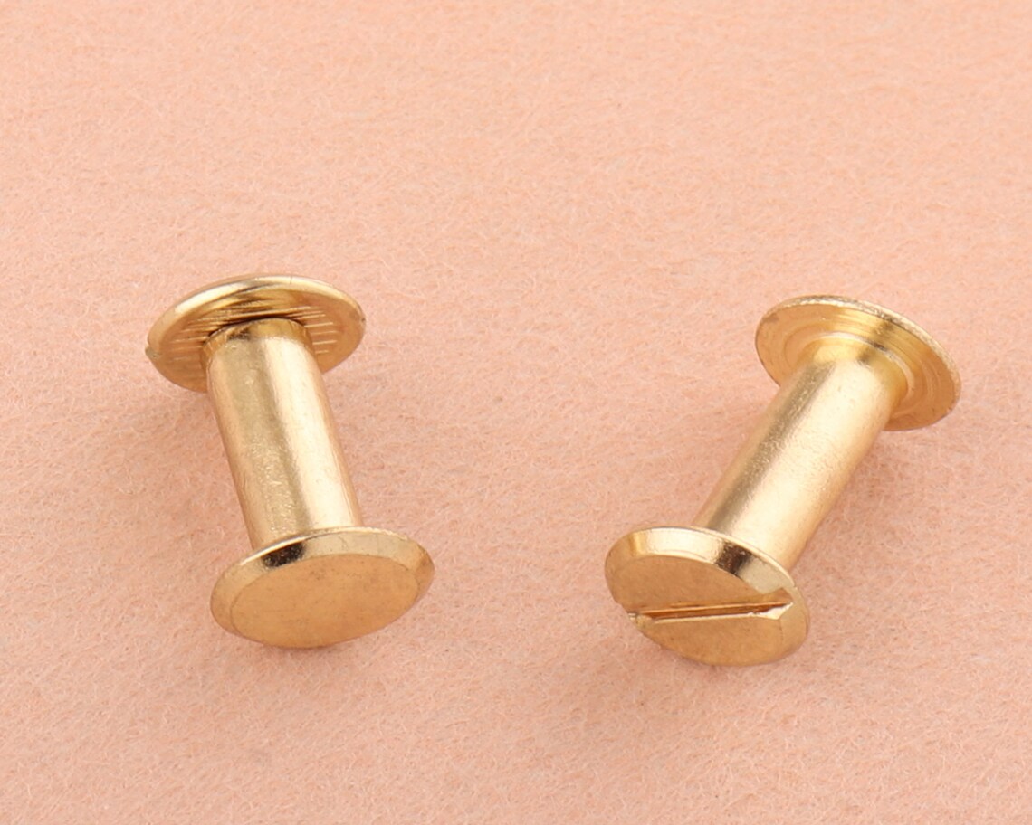 918mm Gold Screw Rivets Metal Button Screw Back Studs Screw Etsy
