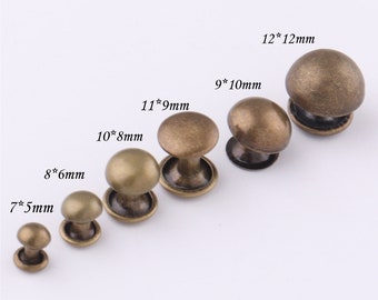 bronze Double Cap Rivets,Metal Button Round Rapid Rivet,rivet studs for purse bags Handbags Shoes Belts leather craft diy 100sets