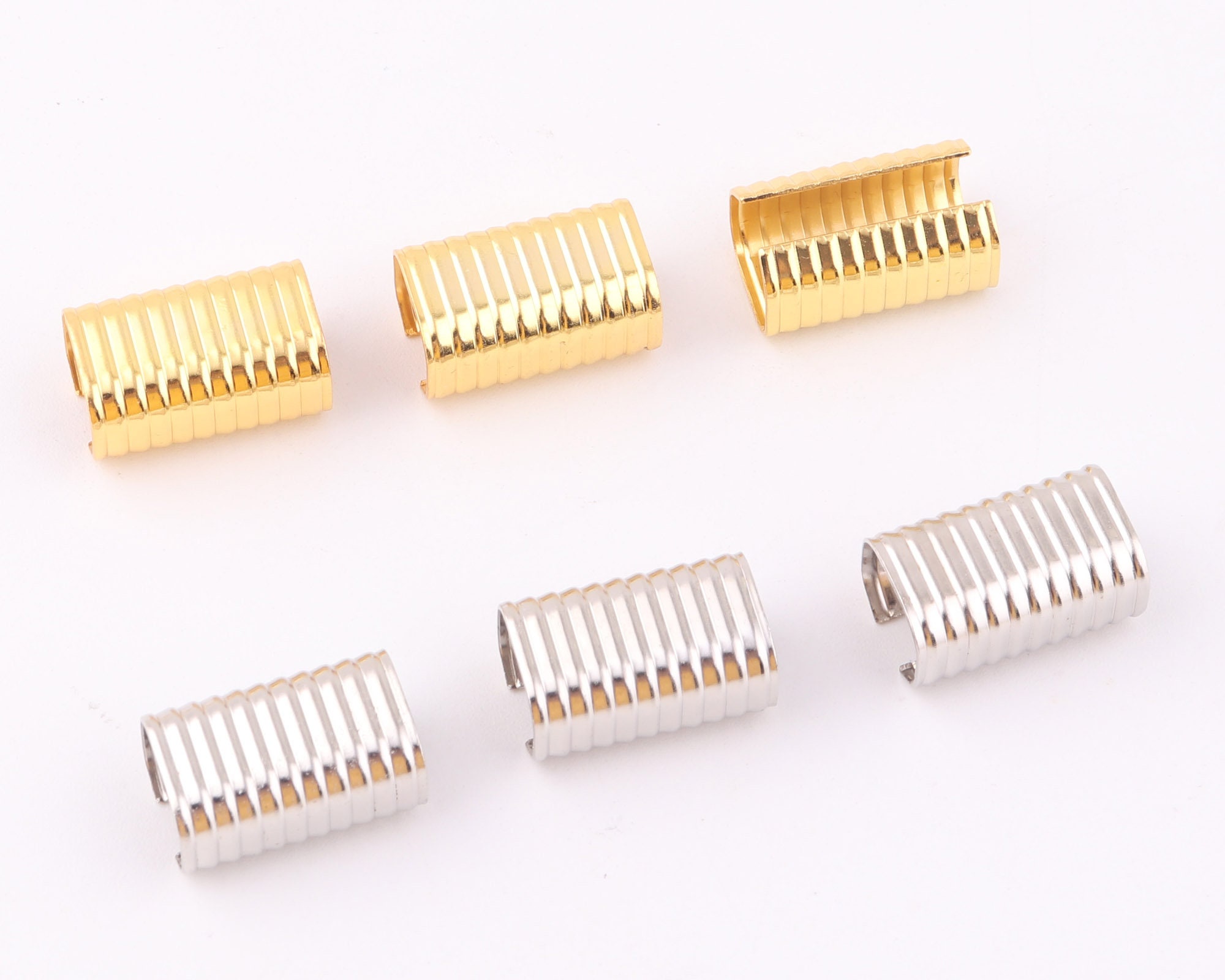 20mm gold Ribbon End Clamps with LoopRibbon Cord Rope Clips Etsy