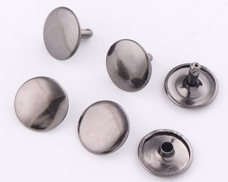 16mm gunmetal Double Cap Rivets,Metal Button Round Rapid Rivet,rivet studs for purse bags Handbags Shoes Belts leather craft diy
