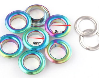 4mm rainbow eyelets 50pcs