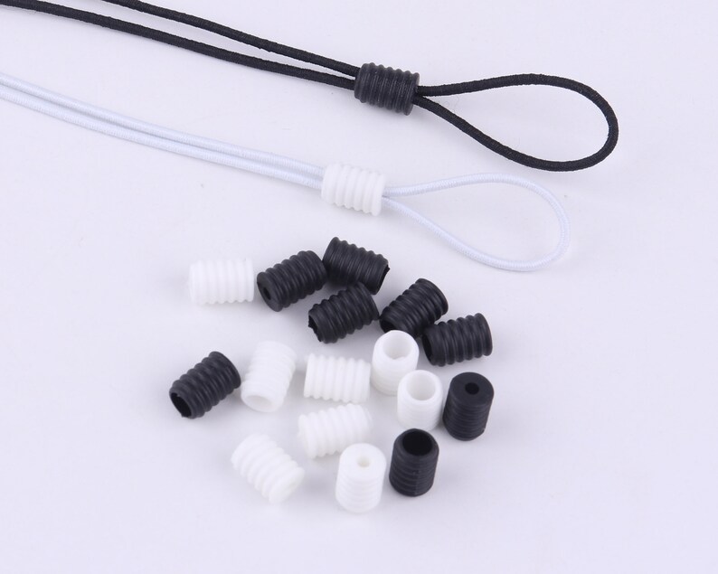 Black/white Cord Lock Adjuster Elastic for Face Mask Adjuster Etsy