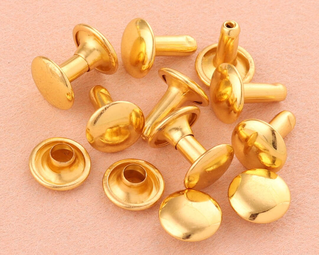 7mm Gold Double Cap Rivets,metal Button Round Rapid Rivet,antique Rivet Studs for Purse Bags