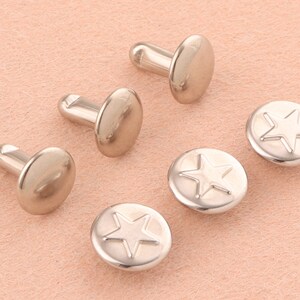 9mm Silver Double Cap Star Rivets,metal Button Round Rapid Rivet ...