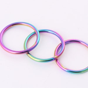 30mm rainbow Metal O Rings Welded Metal Loops Round Formed strap buckle Ring,Bag Holder Handbag Purse Bag clasp Making Hardware Supplies