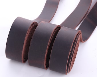 dark brown Leather purse strap,Leather Belt,Italian natural Leather,flat Leather Strips,Cowhide Leather Backpack handle,Leather Bag Straps