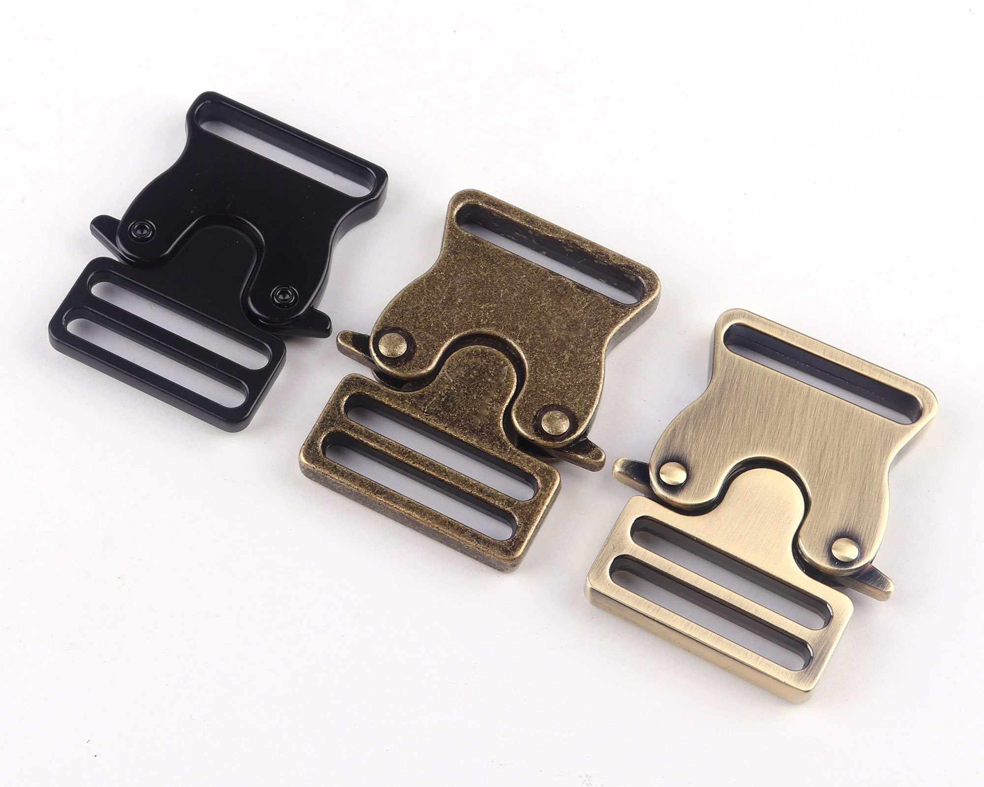 20 sets 30mm pet supplies Metal side release buckles D rings