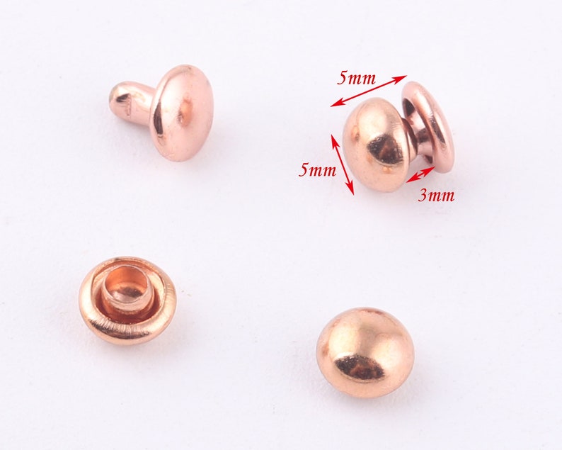 rose gold Double Cap Rivets,Metal Button Round Rapid Rivet,rivet studs for purse bags Handbags Shoes Belts leather craft diy 100sets