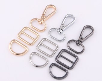 20mm silver metal swivel claw clasps,Dog Collar Hardware adjuster Backpack buckles webbing purse hardware d ring belt Strap slide Buckle