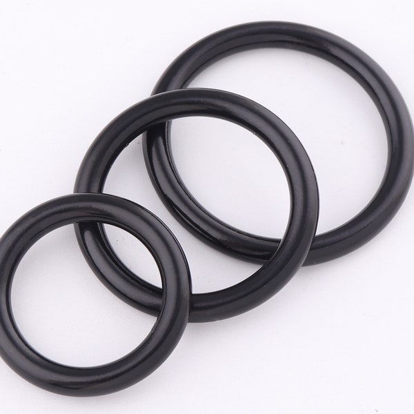 25-38mm Metal O Rings Welded Loop Black Round strap Ring backpack buckle,Bag handle Handbag Purse Bag webbing clasp Hardware leather craft