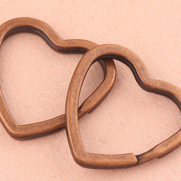 Heart split Key Rings Key Chain Supplies,antique copper wholesale metal key ring,DIY leather Craft Key Fob Hardware