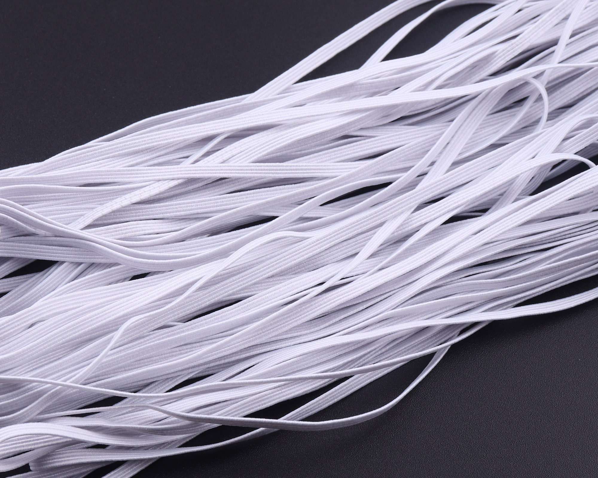 3mm White Flat Elastic Cord for Face Mask Stretch Cord Elastic - Etsy