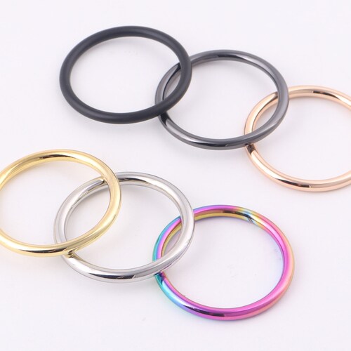 Noyin 30mm Rainbow Metal O Rings - 10-Pack Welded Loop Strap Buckles For Bag Making & Craft Hardware