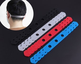 Protectores de orejas para máscaras faciales, protectores de orejas de silicona para enfermeras Correa de ajustador de extensiones, Clip ajustable para máscaras de tela Relaje la correa de la máscara de sus oídos