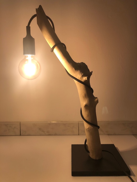 Lampe bois flotté design -  France