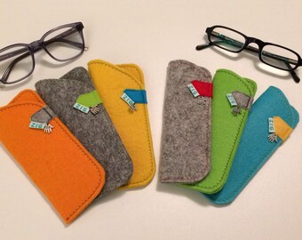 NeLi Custodia Per Occhiali In Feltro Grigio Scuro – Idea Regalo Per Papà E Nonno, Taglia Unica
