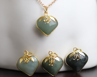 Medium Size Heart Jade Pendant