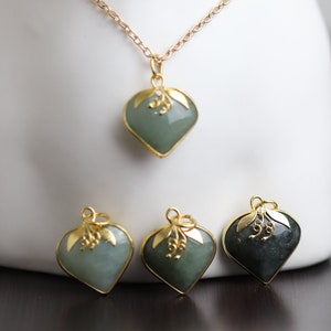 Medium Size Heart Jade Pendant