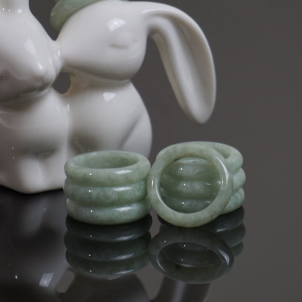 Green Apple Jade Ring in real jadeite type for any gender such as woman and man