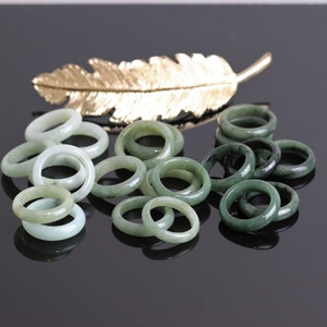 Jade Ring Authentic Burmese Green Jadeite in One-Sided Puff Design with 3 Gradated Colors