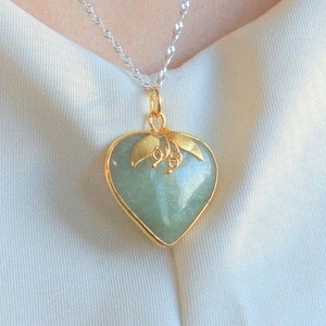 Big Heart Jadeite Pendant: Natural Burma Stone