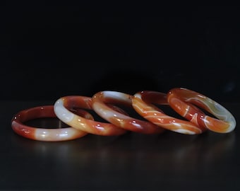 Orange / Red Agate Bangles