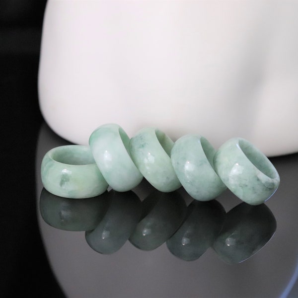 Special Rare Sizes 5, 5 1/4, 5 1/2 and 5 3/4 Wide Jade Ring for women and men.