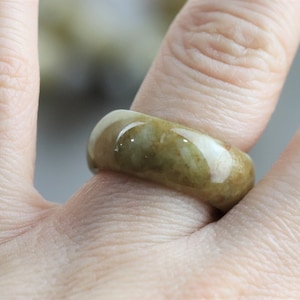 Honey Brown Jadeite Ring: Natural Myanmar Jade