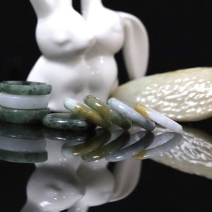 Burmese Jadeite Jade Ring - Natural Stone Band