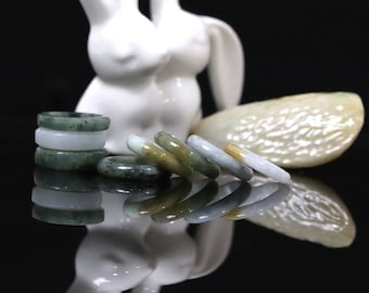 Natural Jadeite Jade Ring - Natural Stone Band