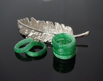 Anillo de ágata verde: Anillo de banda de piedra natural