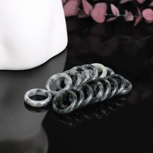 Black Jade band ring , Natural Jadeite Jade Stone