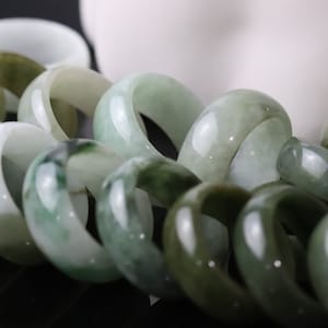 Genuine Wide Jade Ring Size 16 in jadeite type for people who like huge and thick jade ring