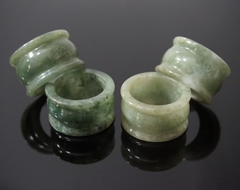 Natural Type A Jadeite Ring Wide Band Handcrafted Emperor Green Stone Tube Ring Minimalist Jewelry Gender Neutral Jewelry Gift for Him Her