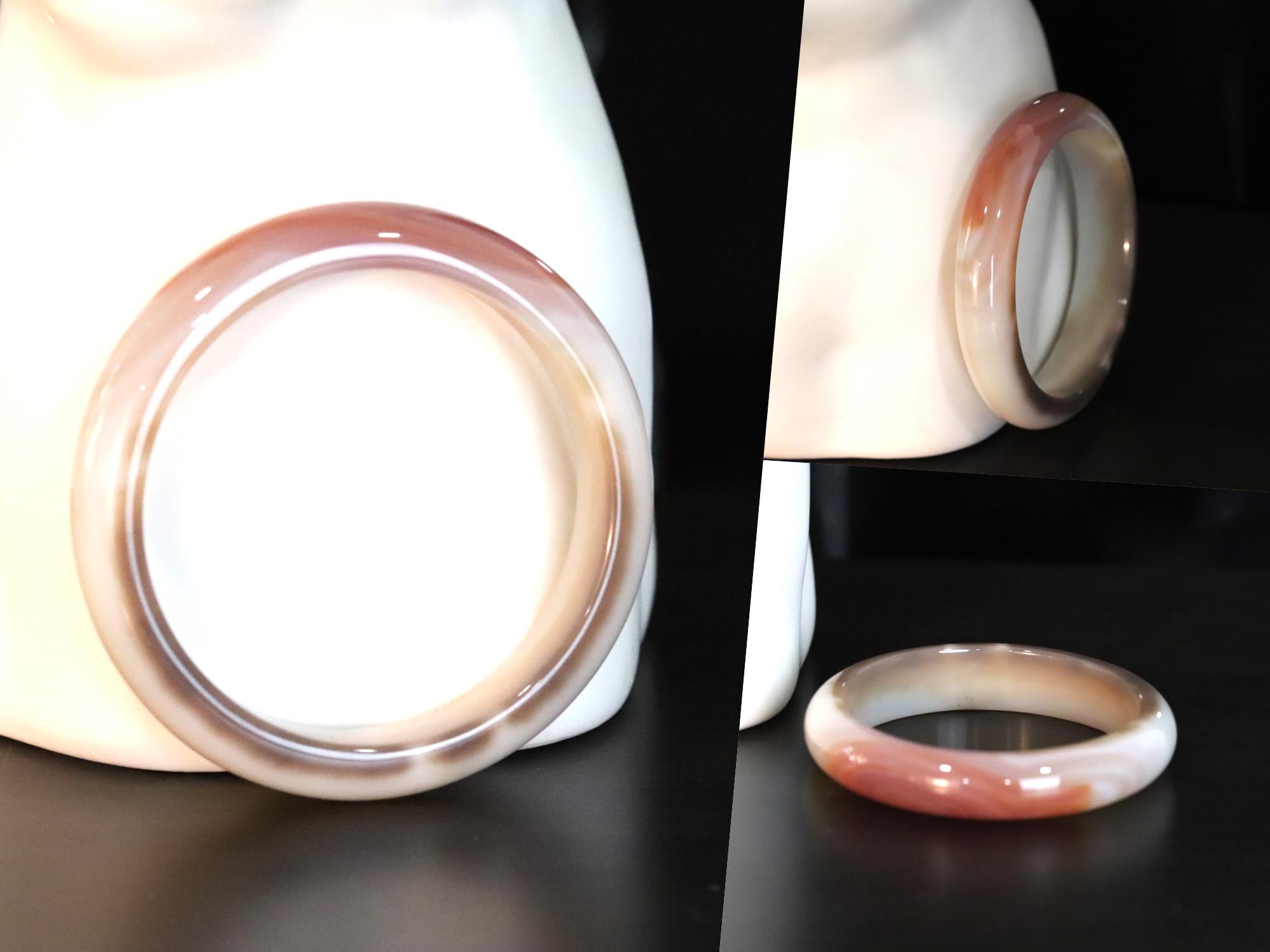 ライトオレンジ/ピンクアゲートバングル - Etsy 日本